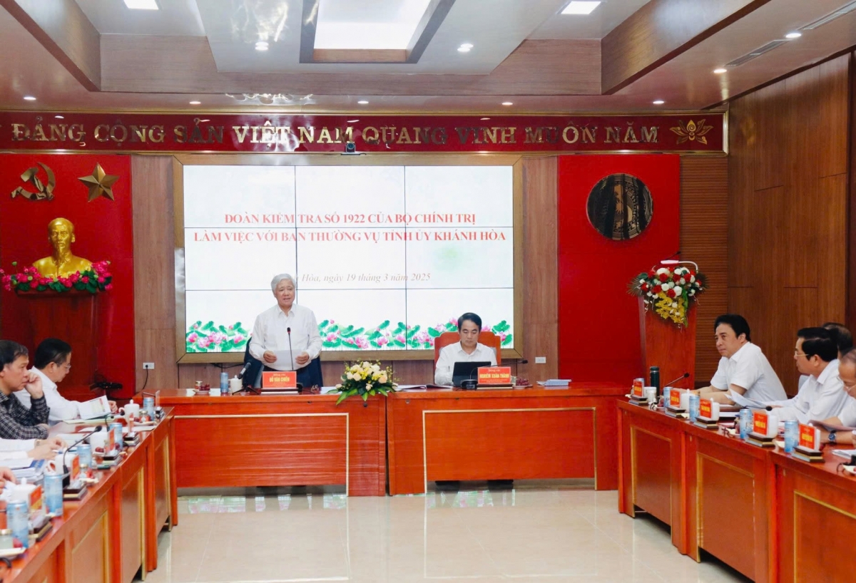 Đoàn kiểm tra của Bộ Chính trị thông qua dự thảo kiểm tra tỉnh Khánh Hòa
